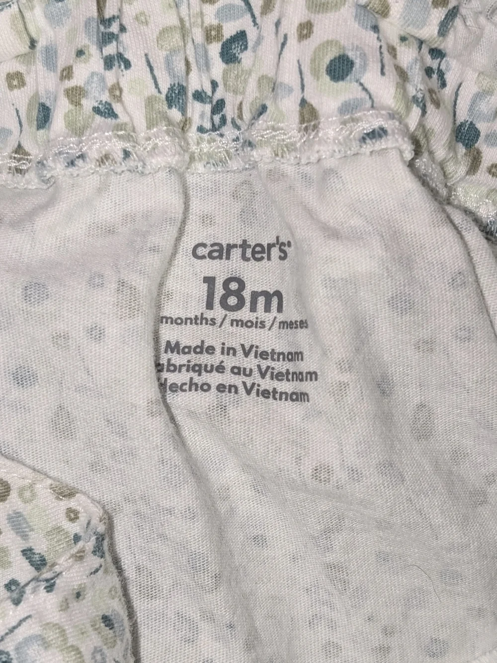 Carter's White Floral Ruffle-Shoulder Bubble Romper